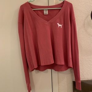Victoria’s Secret pink long sleeve waffle top
